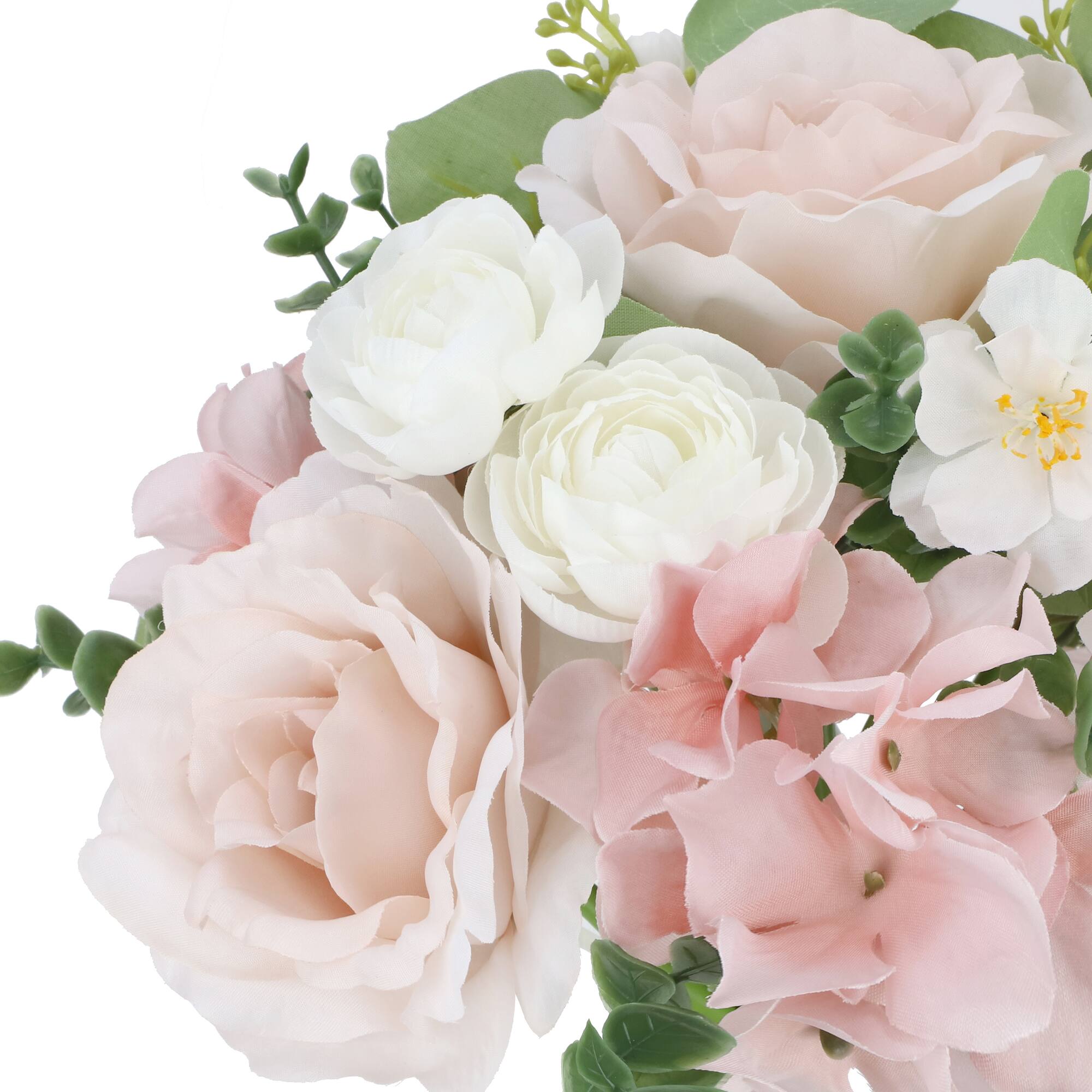 13" Pink Rose & Hydrangea Mix Bush by Ashland®